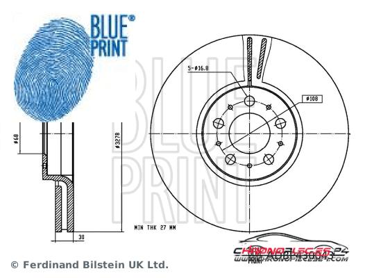 Achat de BLUE PRINT ADBP430043 Disque de frein pas chères