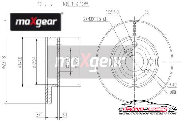 Achat de MAXGEAR 19-0751 Disque de frein pas chères