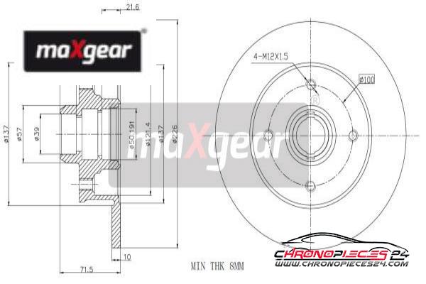 Achat de MAXGEAR 19-0753 Disque de frein pas chères