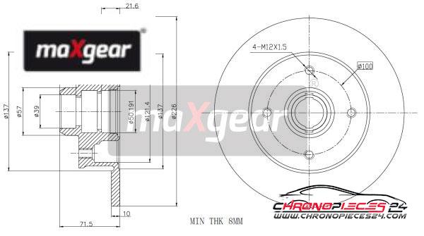 Achat de MAXGEAR 19-0753 Disque de frein pas chères