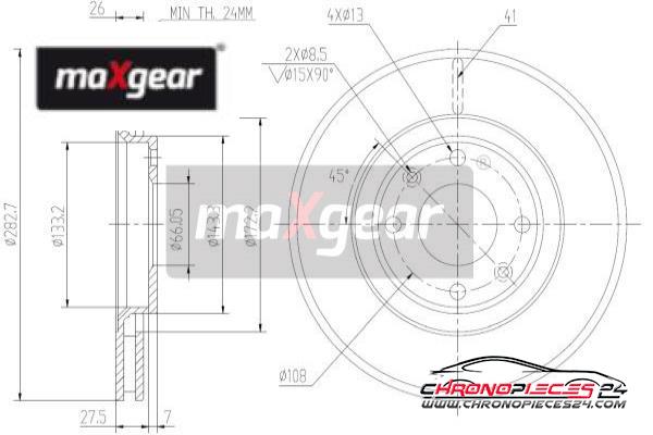 Achat de MAXGEAR 19-0807 Disque de frein pas chères