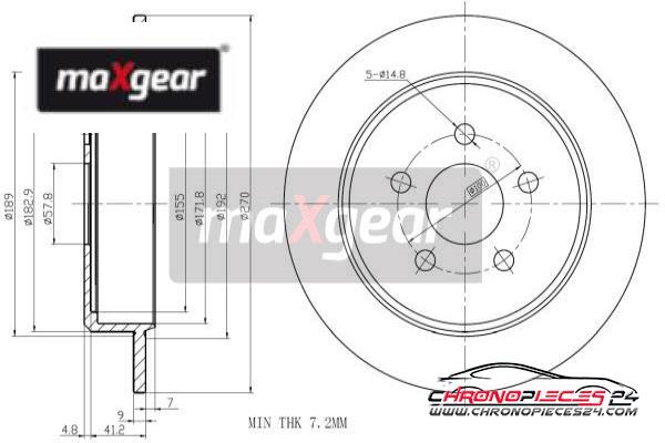 Achat de MAXGEAR 19-0914 Disque de frein pas chères