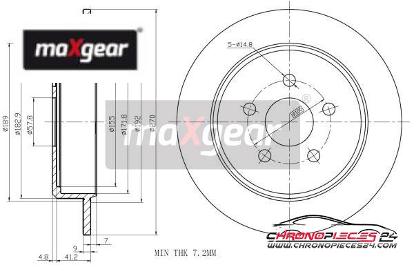 Achat de MAXGEAR 19-0914 Disque de frein pas chères