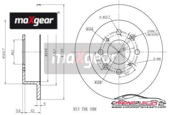 Achat de MAXGEAR 19-0922 Disque de frein pas chères