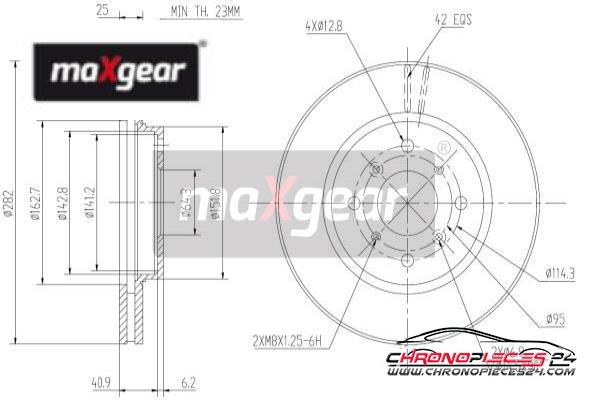 Achat de MAXGEAR 19-0924 Disque de frein pas chères