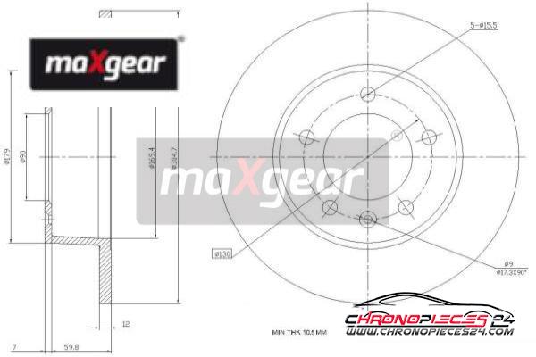 Achat de MAXGEAR 19-0815 Disque de frein pas chères