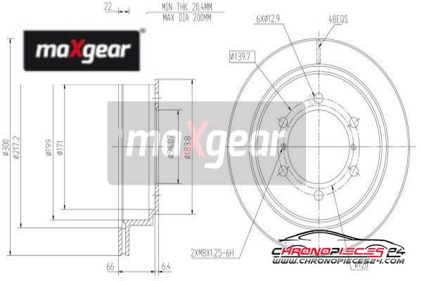 Achat de MAXGEAR 19-0949 Disque de frein pas chères