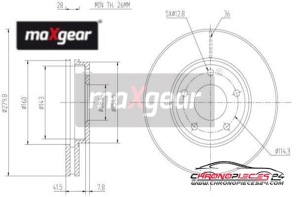 Achat de MAXGEAR 19-0951 Disque de frein pas chères