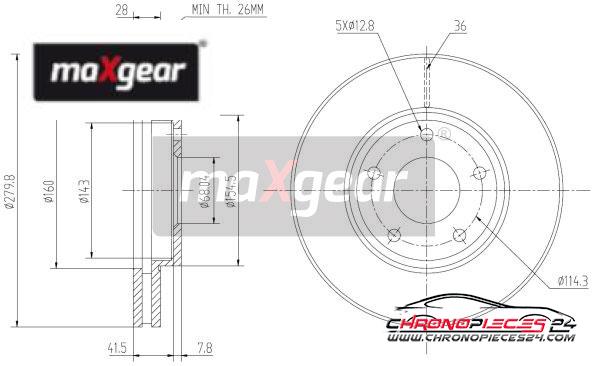 Achat de MAXGEAR 19-0951 Disque de frein pas chères