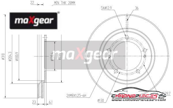 Achat de MAXGEAR 19-0960 Disque de frein pas chères