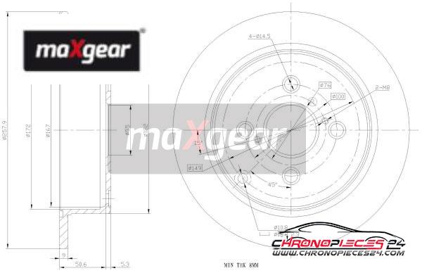 Achat de MAXGEAR 19-0962 Disque de frein pas chères