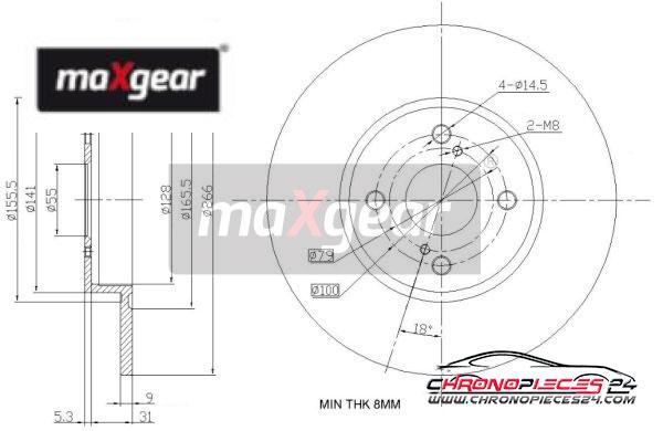 Achat de MAXGEAR 19-0965 Disque de frein pas chères