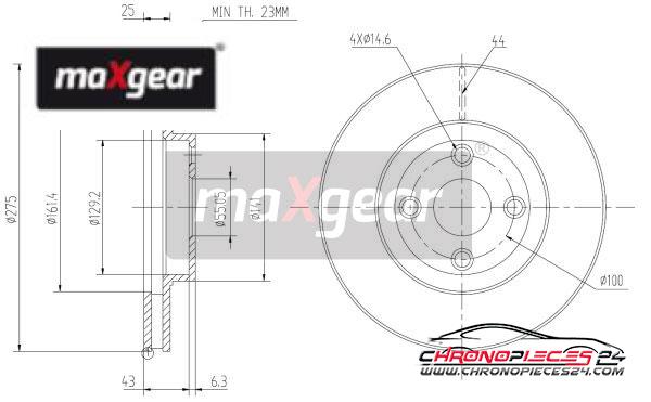 Achat de MAXGEAR 19-0966 Disque de frein pas chères