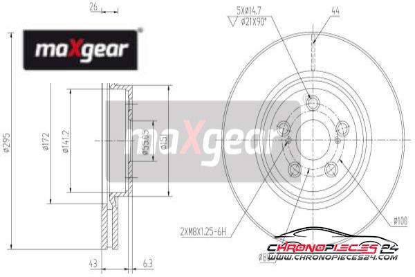 Achat de MAXGEAR 19-0969 Disque de frein pas chères