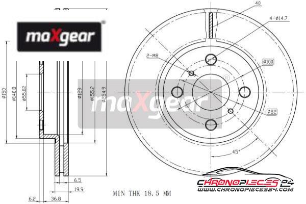 Achat de MAXGEAR 19-0970 Disque de frein pas chères