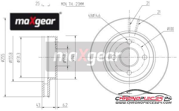 Achat de MAXGEAR 19-0972 Disque de frein pas chères