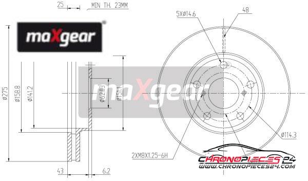 Achat de MAXGEAR 19-0973 Disque de frein pas chères