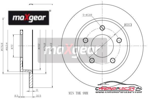 Achat de MAXGEAR 19-1011 Disque de frein pas chères