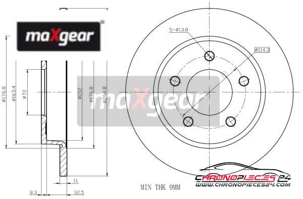 Achat de MAXGEAR 19-1011 Disque de frein pas chères