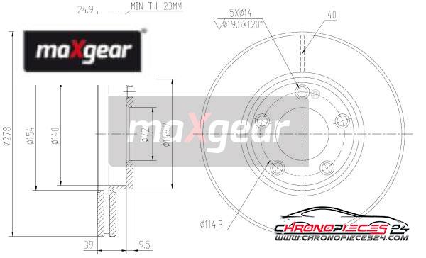 Achat de MAXGEAR 19-1012 Disque de frein pas chères