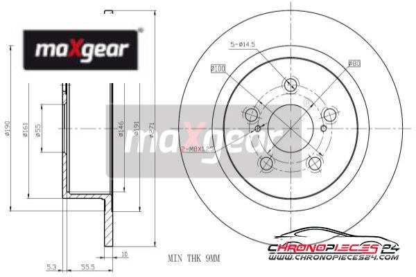 Achat de MAXGEAR 19-1013 Disque de frein pas chères