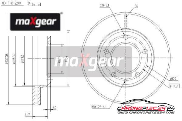 Achat de MAXGEAR 19-0713 Disque de frein pas chères