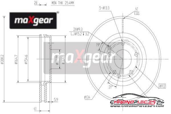 Achat de MAXGEAR 19-0724 Disque de frein pas chères