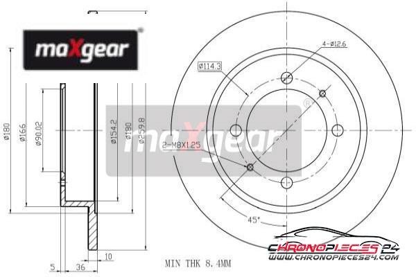 Achat de MAXGEAR 19-0733 Disque de frein pas chères