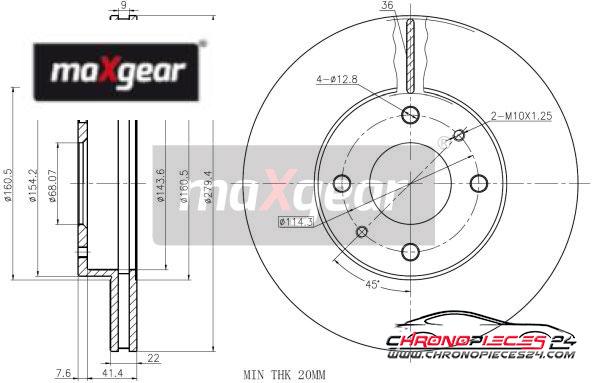 Achat de MAXGEAR 19-0735 Disque de frein pas chères