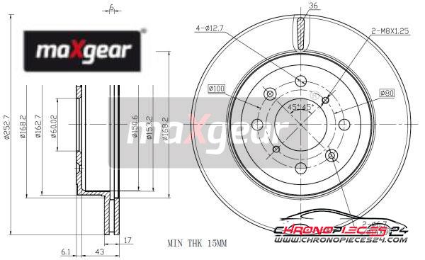 Achat de MAXGEAR 19-1045 Disque de frein pas chères