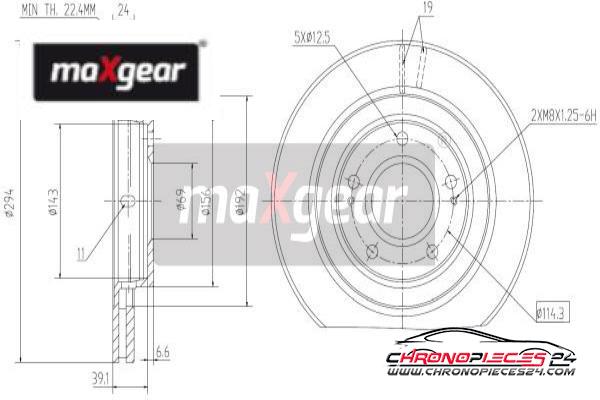 Achat de MAXGEAR 19-1057 Disque de frein pas chères