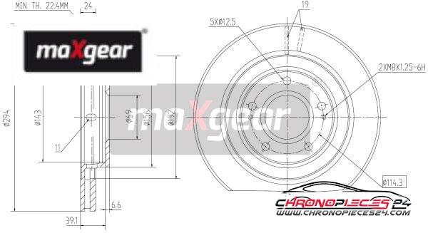 Achat de MAXGEAR 19-1057 Disque de frein pas chères