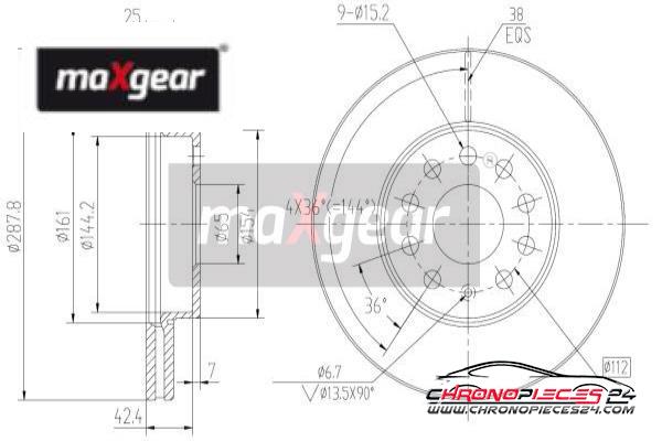 Achat de MAXGEAR 19-1059 Disque de frein pas chères