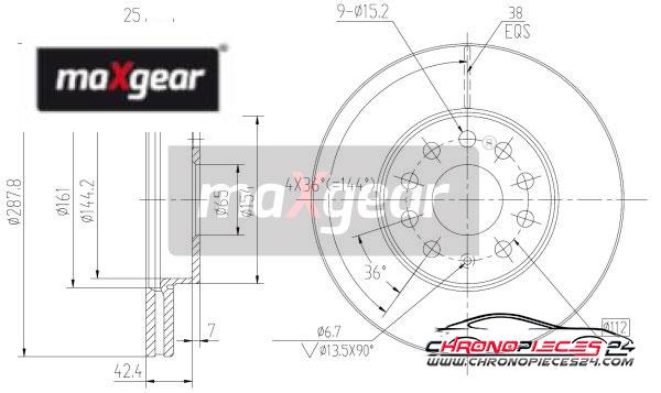 Achat de MAXGEAR 19-1059 Disque de frein pas chères