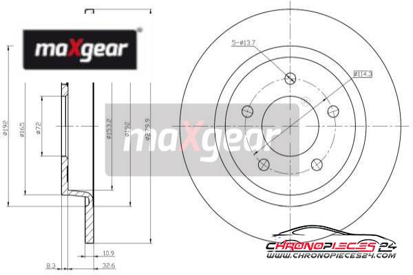 Achat de MAXGEAR 19-1206 Disque de frein pas chères