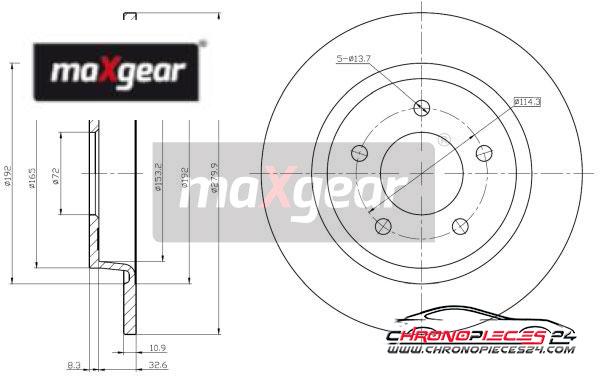 Achat de MAXGEAR 19-1206 Disque de frein pas chères