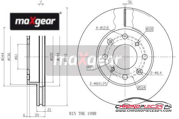 Achat de MAXGEAR 19-0928 Disque de frein pas chères