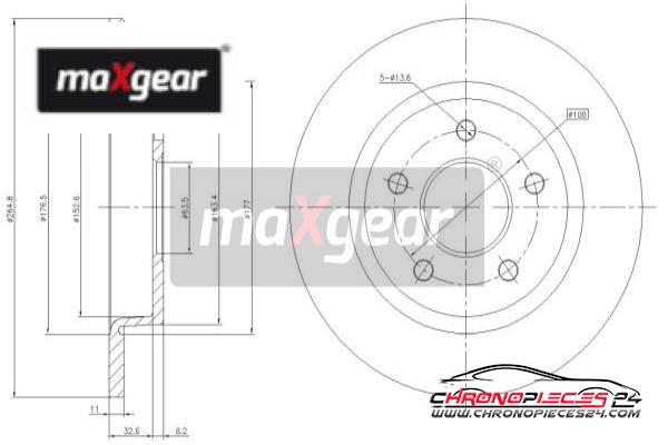 Achat de MAXGEAR 19-1226 Disque de frein pas chères