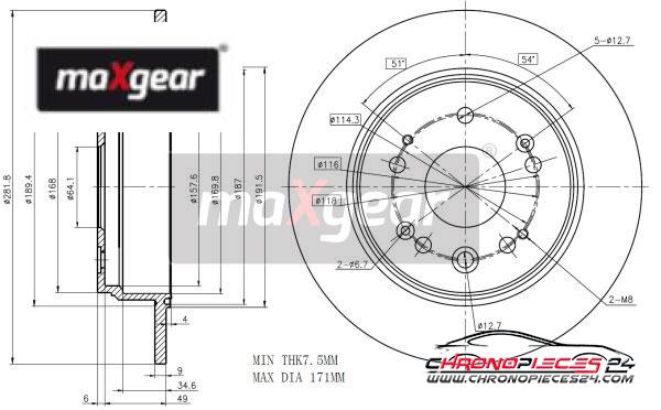 Achat de MAXGEAR 19-1021 Disque de frein pas chères