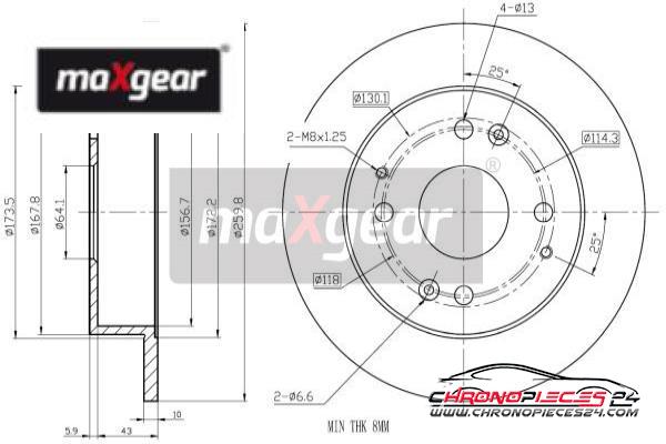 Achat de MAXGEAR 19-0931 Disque de frein pas chères