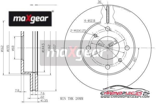 Achat de MAXGEAR 19-1023 Disque de frein pas chères