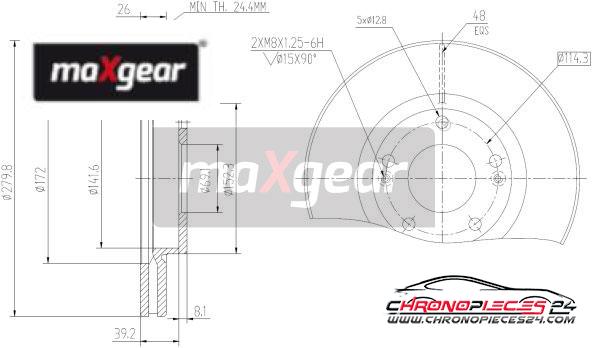 Achat de MAXGEAR 19-0939 Disque de frein pas chères