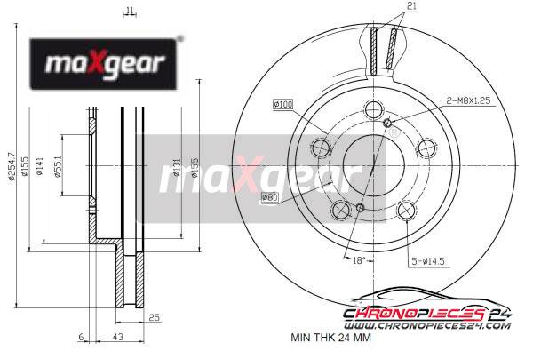 Achat de MAXGEAR 19-1243 Disque de frein pas chères