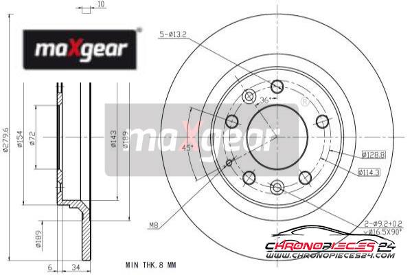 Achat de MAXGEAR 19-0943 Disque de frein pas chères