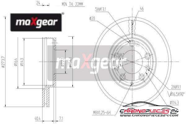 Achat de MAXGEAR 19-0944 Disque de frein pas chères