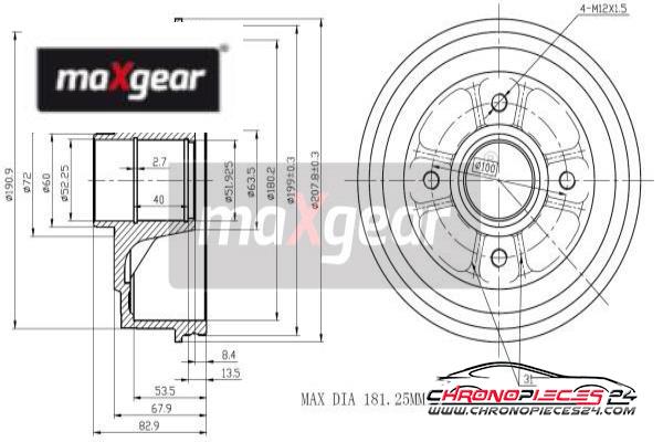 Achat de MAXGEAR 19-1030 Tambour de frein pas chères