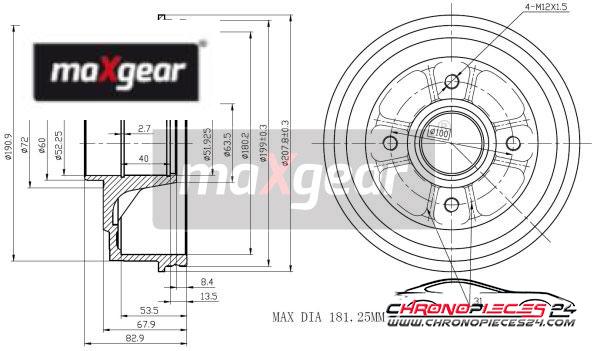 Achat de MAXGEAR 19-1030 Tambour de frein pas chères