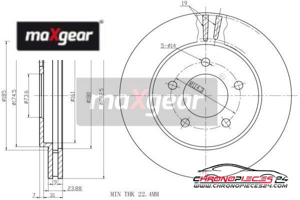 Achat de MAXGEAR 19-1004 Disque de frein pas chères