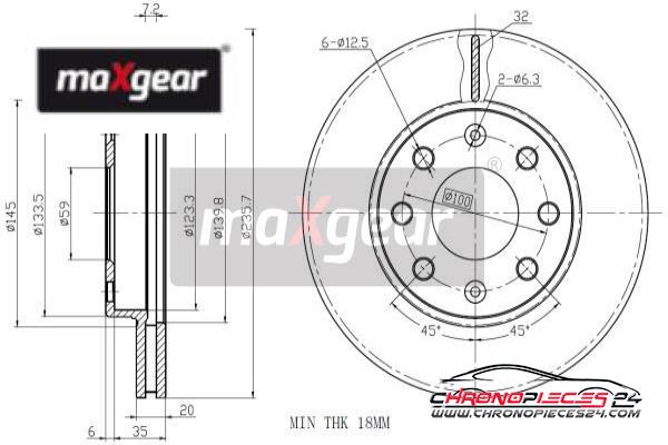 Achat de MAXGEAR 19-1258 Disque de frein pas chères