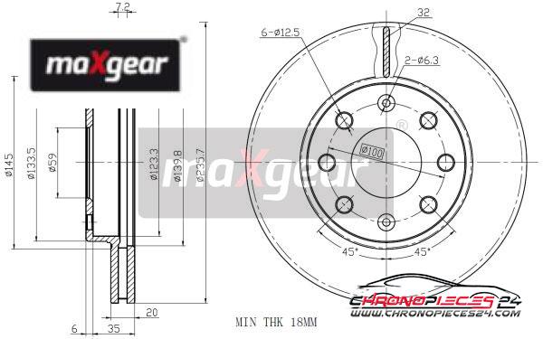 Achat de MAXGEAR 19-1258 Disque de frein pas chères